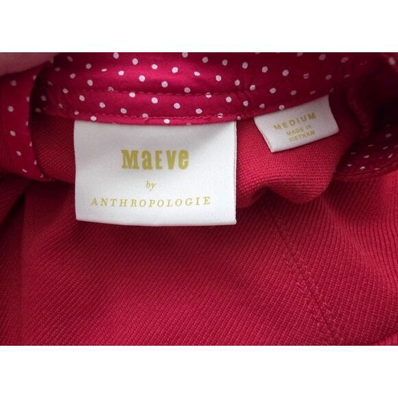 Maeve Anthropologie Red Deana Dress Holiday Flutter Sleeve Party Dress Sz Medium - Picture 8 of 16